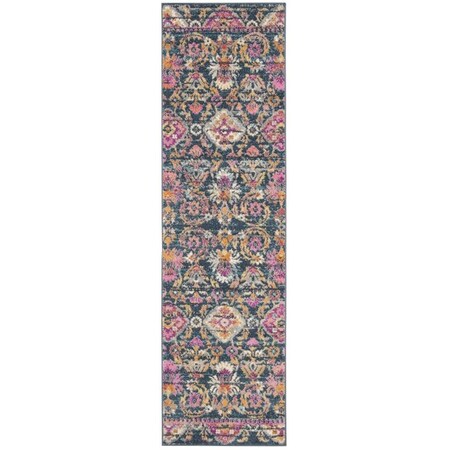 Safavieh 2 ft.-3 in. x 8 ft. Runner Madison Power Loomed Rug, Blue and Fuchsia MAD130C-28
